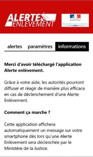 L'application Alerte enlèvement sous Windows 7