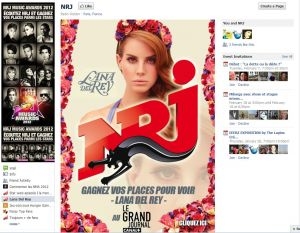 La page officielle Facebook de NRJ