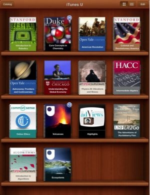 L'application iPad 'iTunes U'.