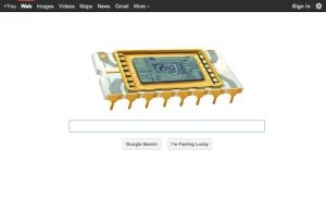 Le Google Doodle honorant Robert Noyce, sur la page d'accueil de Google le 12 décembre.